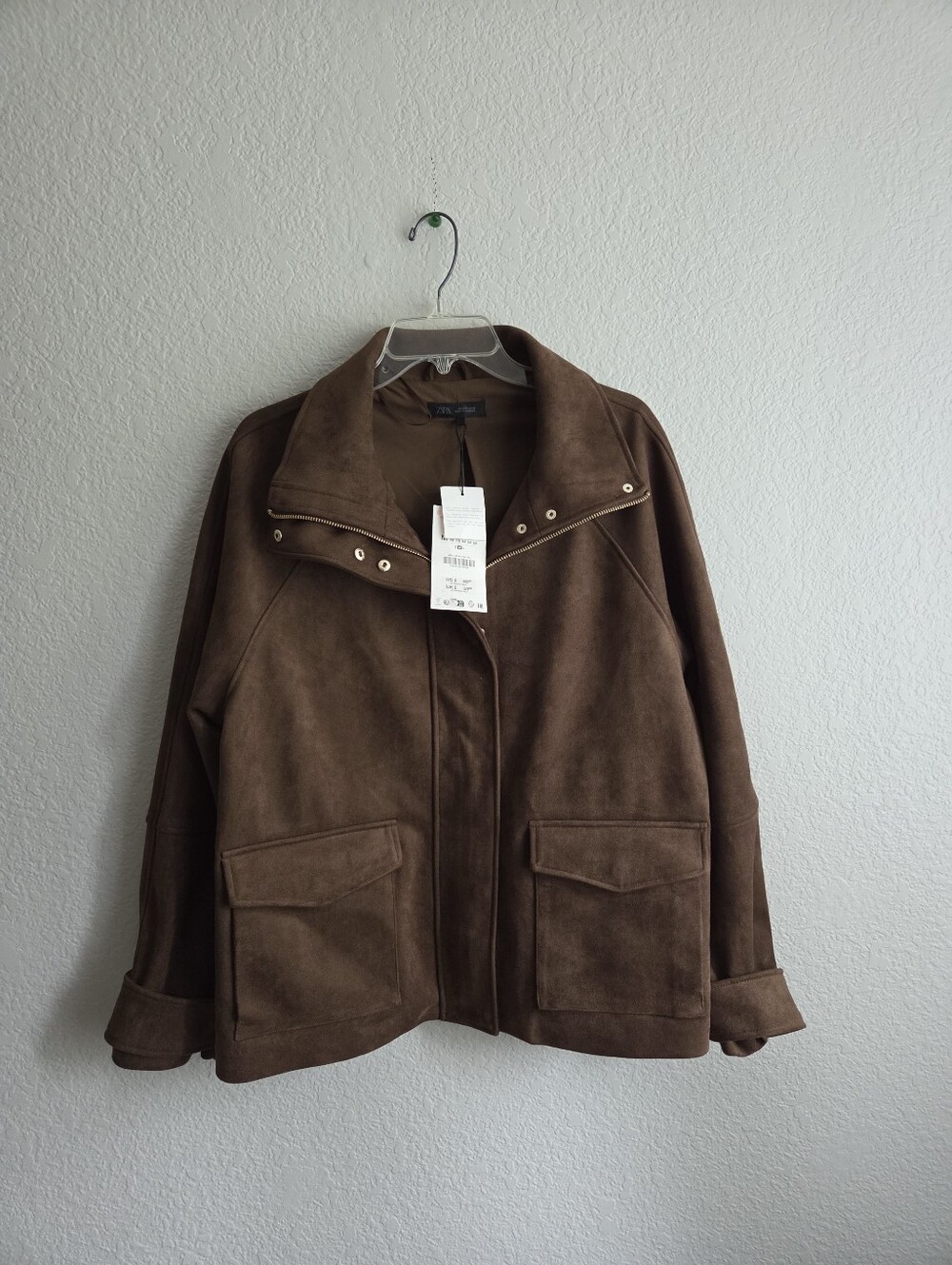 New ZARA faux Suede Pocket Jacket